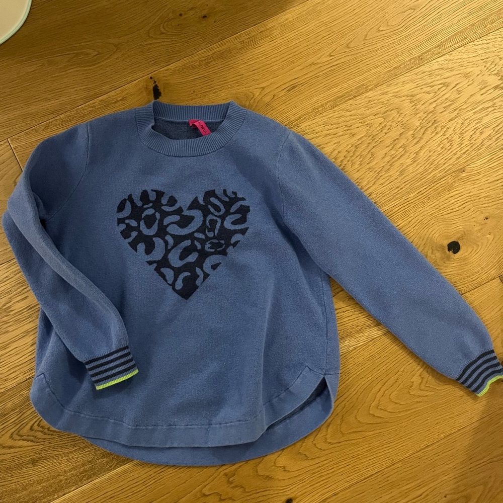 Blue Heart Pattern Sweater